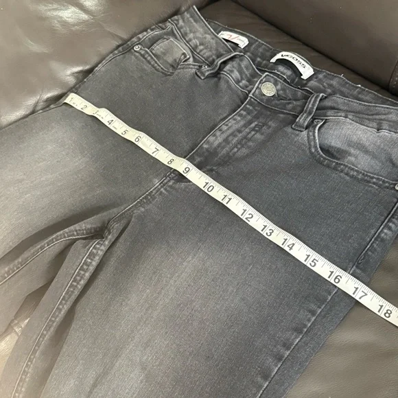 VIGOSS Womens Distressed Crop Jeans Size 27 Waist Straight Stretch Charcoal - Picture 12 of 16
